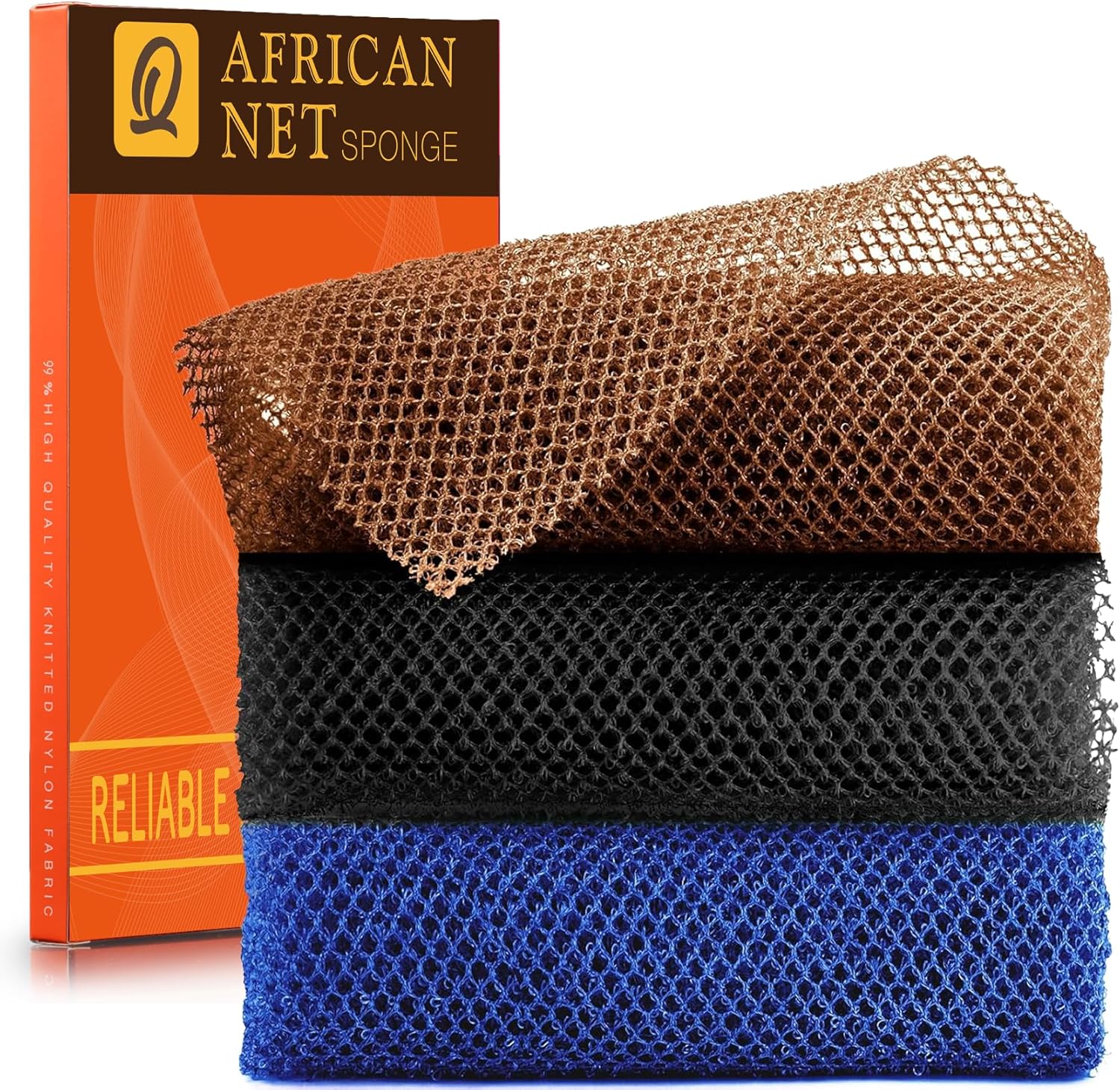 African Bath Sponge African Net Long Net Bath Sponge Exfoliating Shower Body Scrubber Back Scrubber Skin Smoother,Great for Daily Use Quick Pick Grocers